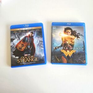Marvel Dr Strange & DC Wonder Woman Blu-Ray + DVD Media Bundle